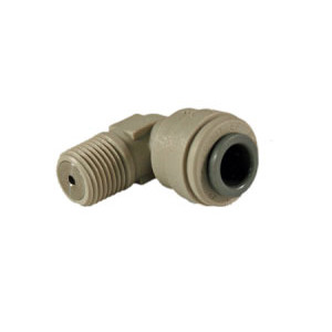 Hydronamic SS Check Valve Insert in Gray JG Fixed Elbow Fitting 1/4" Tubing x 1/4" MPT (SCV-PI480822S)