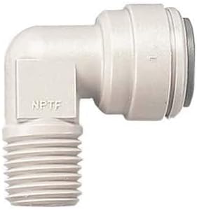 John Guest Push-to-Connect Fixed Threaded Male Elbow adapters, 1/4" x 1/4" NPTM, 10/Pack