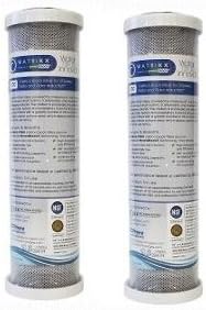 KX Matrikx 32-250-10-GREEN Chlorine Taste and Odor Filter Cartridge, 10-Inch (2 PACK)
