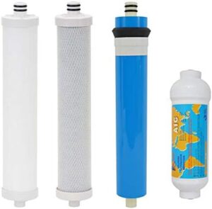 Easy Fit for Culligan AC-30 Reverse Osmosis System Compatible Replacement Cartridge & Membrane 4 PCS with 3/8" Adapter for Polishing Filters Satisfaction