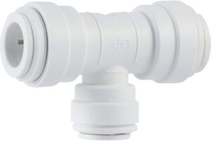 John Guest PP30121208WP Push-fit Reducing Tee, Push-to-Connect, 3/8-Inch by 3/8-Inch by 1/4-Inch OD, Pack of 5