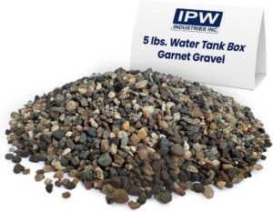 IPW Industries Inc., 5lbs. Water Tank Box Garnet Gravel - Ideal Under-Bed Support for Water Softeners, Water Tanks, and Mixed Media Filtration Systems Gravel #20 1/8 in. x 1/16 in