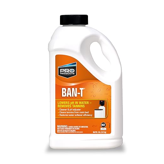Pro Ban T is a Water Softener Tannin and Iron Removal Cleaner that is Specially Formulated to Effectively Lower pH and Remove Tannin and Iron from Fouled Water Softeners
