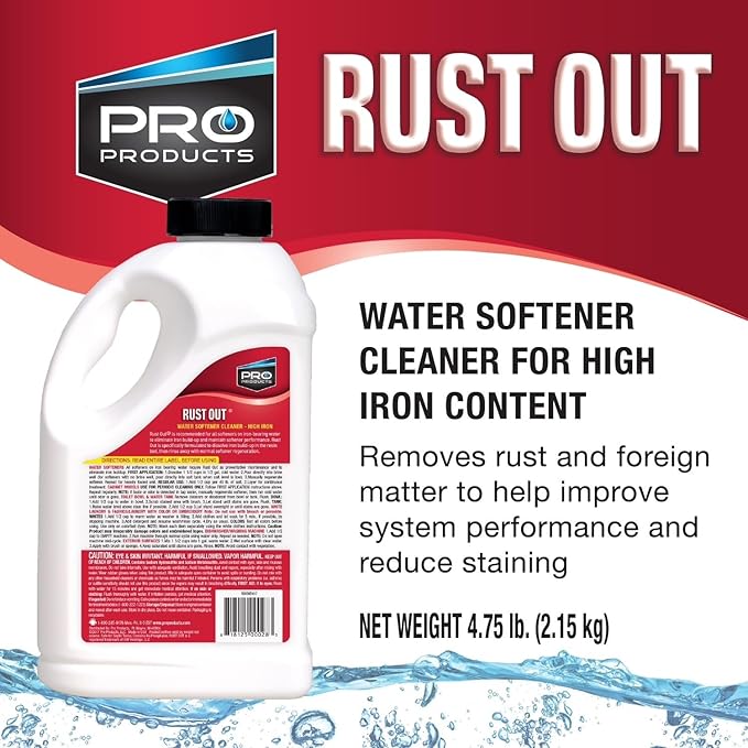 Pro Products Rust Out RO05B Water Softener Cleaner and Iron Remover, 4.75 lb. Bottle, 4 Pack - Image 2